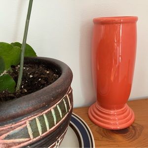Rare Vintage Fiestaware Vase Tall Coral